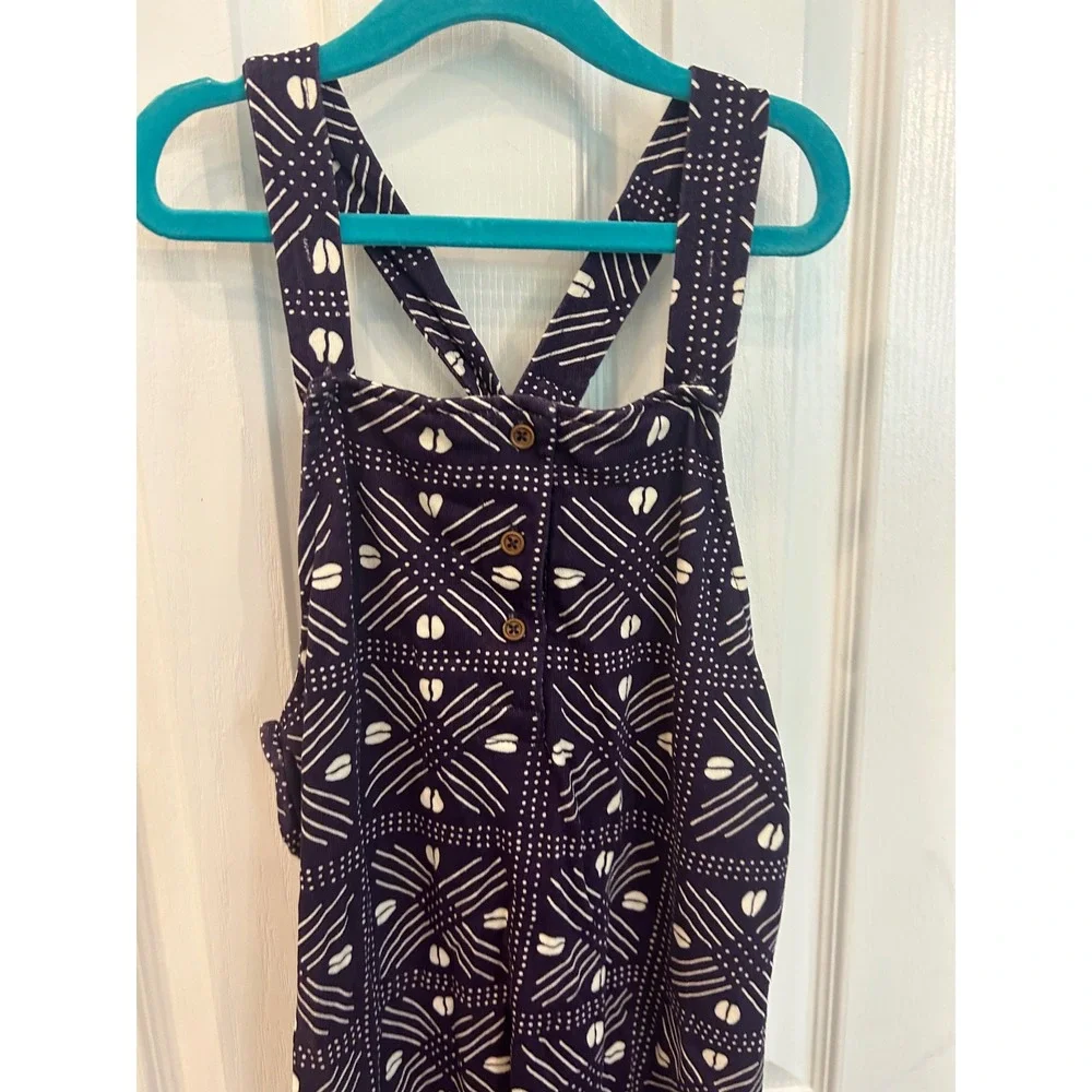 Ade + Ayo Overalls‎ Purple Geometric Mudcloth Print Cotton Dungarees Kids XS